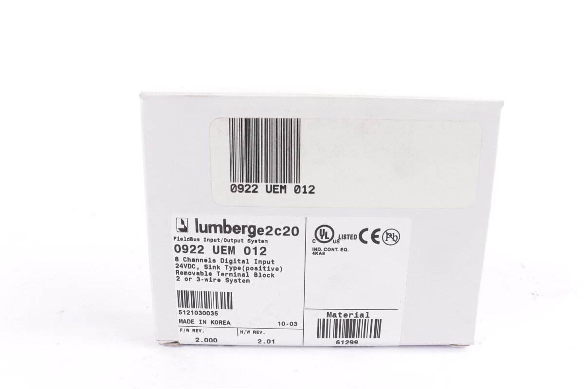 Lumberg e2c20 0922 UEM 012 8 Channels Digital Input Eingangsmodul 612 ...