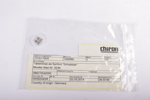 Tastenlinse bedruckt Symbol Open/Close Protect Door für CHIRON #new w/o box