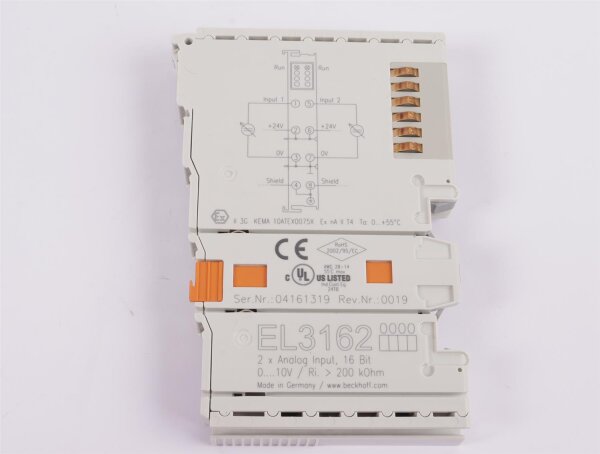 Beckhoff 2-Kanal-Analog-Eingangsklemme EL3162 #used