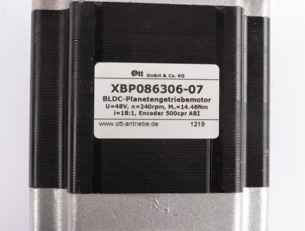 Ott BLDC-Planetengetriebemotor XBP086306-07 mit Getriebe IMS:GEAR PM 72 i=18:1 345524 #new w/o box