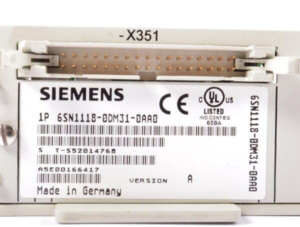 Siemens SIMODRIVE 611 Regelungseinschub 2 Achs 6SN1118-0DM31-0AA0 Version:A #used
