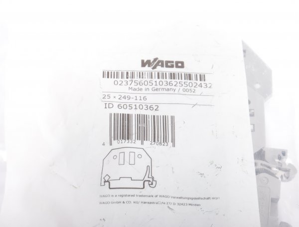 WAGO schraubenlose Endklammer 249-116 60510362 25Stck. #new sealed